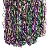 DABSHOP 144 Necklaces- 33 inch Mardi Gras Beads - Bead Necklace for Mardi Gras, Flapper Halloween Costume, and Party Decorations - Bulk Buy for Dresses, Floats, Toys, Games, Party Supplies