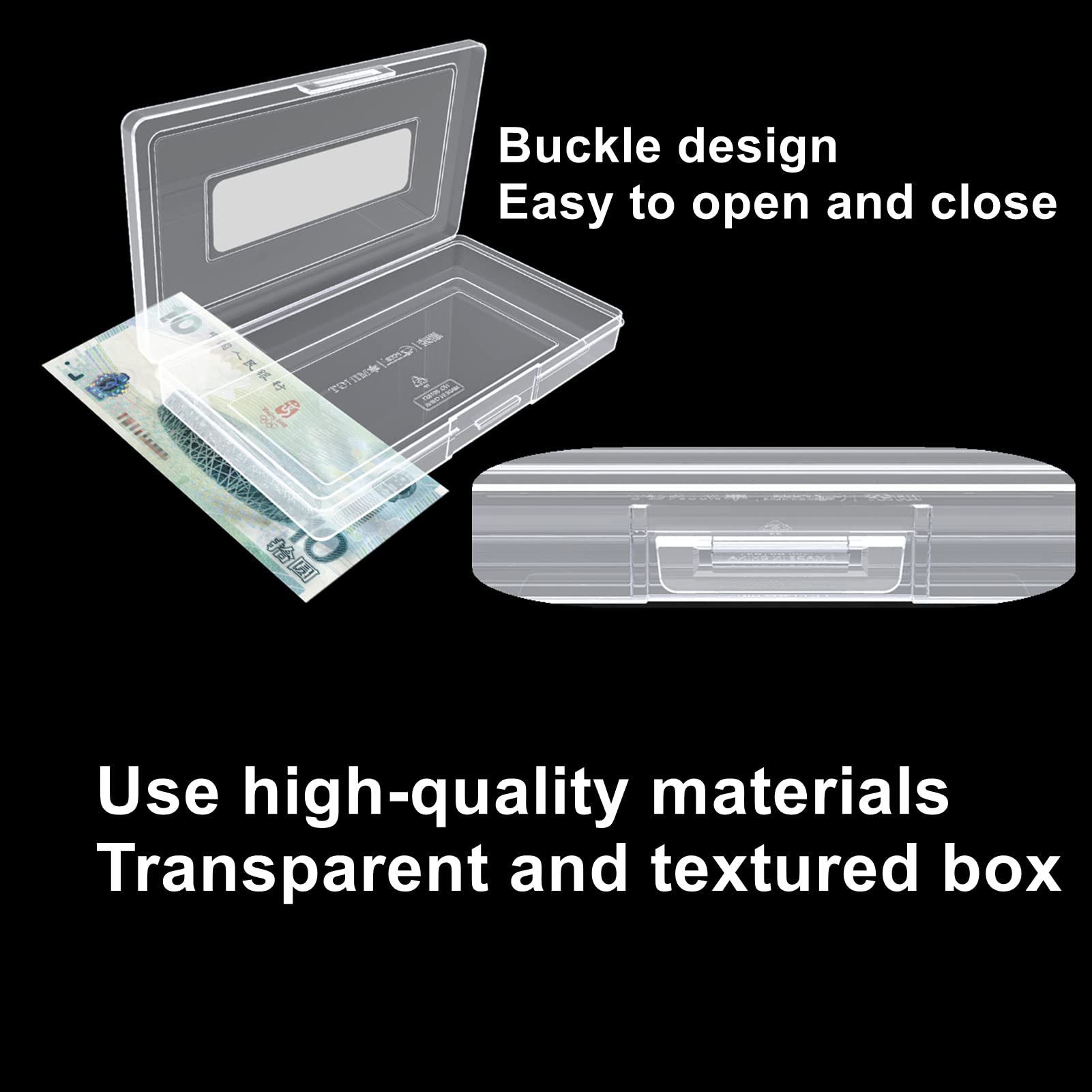 Dollar Bill Holder with Storage Case, MUDOR PP Material 100 Pieces Clear Paper Money Currency Collection Sleeves Protector Bag, Banknotes Protector Slab Holder