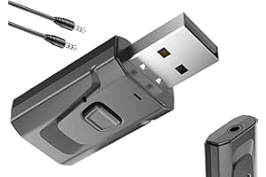 FENGHAISHUN USB BT5.0 Adapter 4 in 1 Wireless Stereo Audio Adapter Receiver Transmitter with 3.5mm AUX Cable for Speaker PC C
