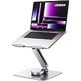 UGREEN Soporte para Laptop, Base Laptop Giratoria 360 Ángulo Ajustable, Plegable Stand Aluminio Elevador Compatible con MacBo