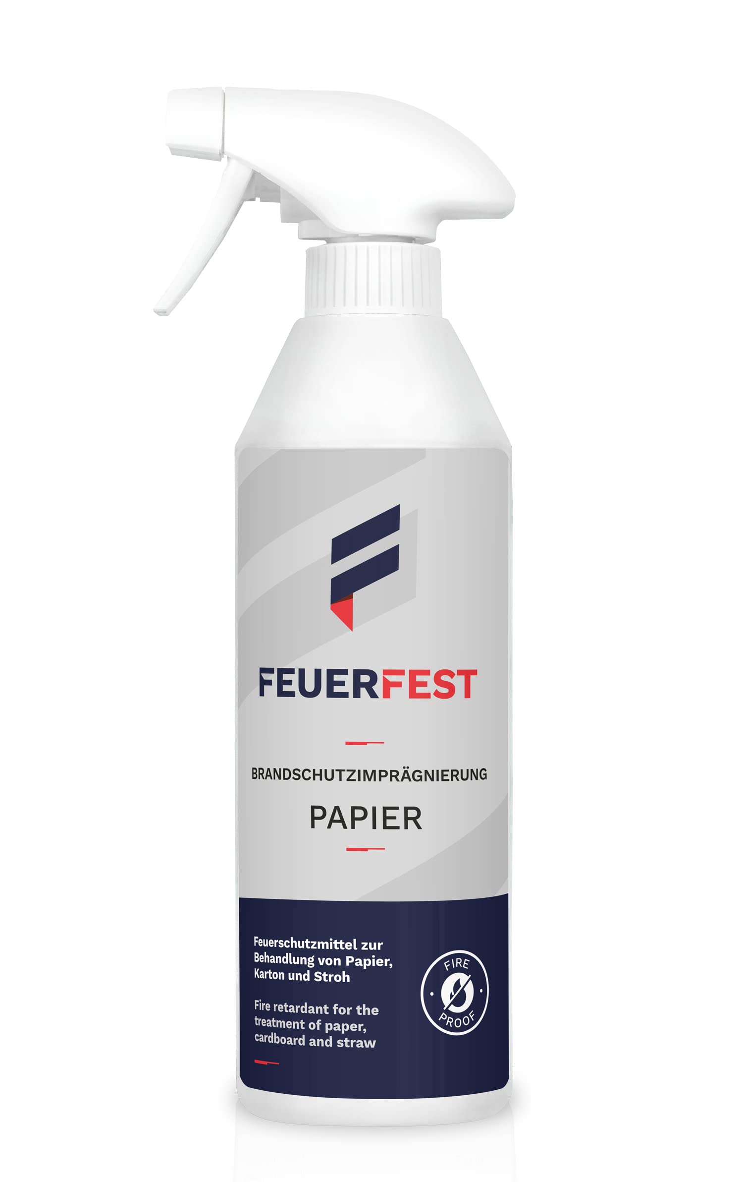 FEUERFEST Brandschutzimprgnierung fr Papier, Pappe und Stroh - Flammschutzmittel/Brandschutzmittel - DIN 4102-B1-500ml Sprhflasche