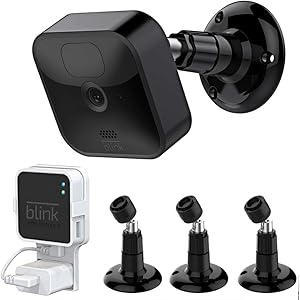 Blink Outdoor Camera Mount, 360 Degree Adjustable Mount with Blink Sync Module 2 Outlet Mount for All-New Blink Outdoor Indoor Security Camera System (Black, 3 Pack)