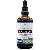 Secrets of the Tribe Licorice Alcohol-Free Liquid Extract, Licorice (Glycyrrhiza Glabra) Dried Root Tincture Supplement (4 FL OZ)
