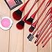 Red Goblet Makeup Brushes Set, 10pcs Professional Face Brush with Holder for Foundation Eye Makeup Concealer Mascara Contour Lip Cosmetic Powder Vanity Synthetic Brush Tools Kit for Women