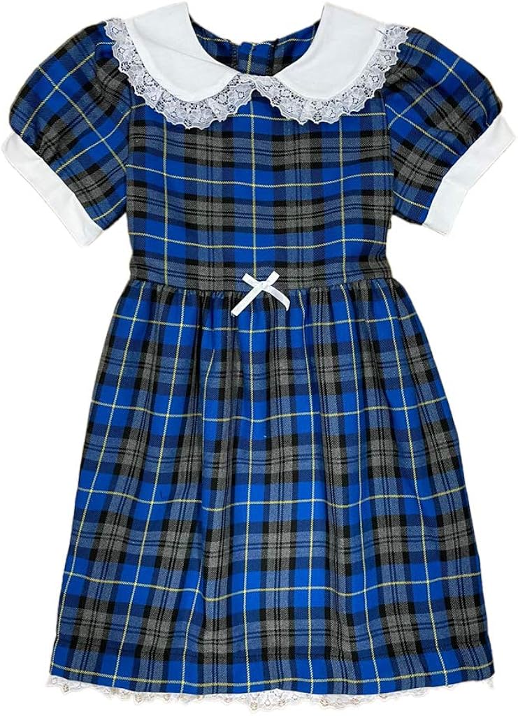 Kids Girls Premium Quality Tartan Dress in Red & Blue UK Size 211