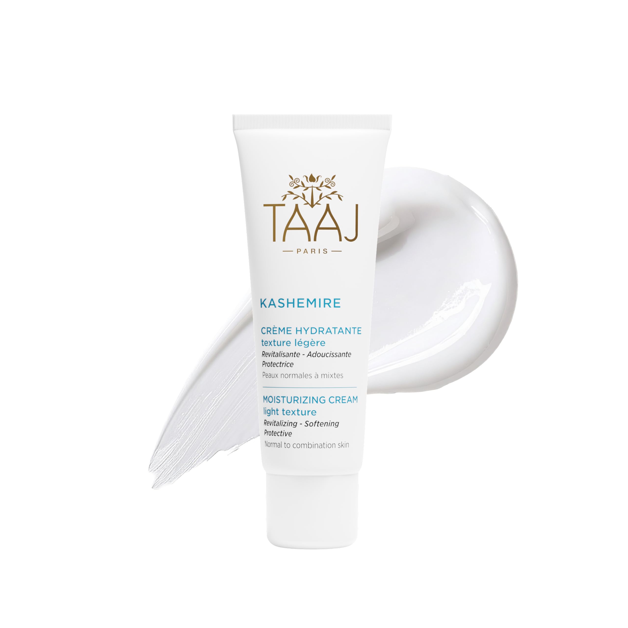 TAAJ | Moisturising cream with light texture - KASHEMIRE | Revitalises, moisturises, protects and softens the skin | Soft, supple and fresh skin | Vitamin A, E and minerals | Vegan | Aloe Vera | 50 ml
