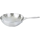 Demeyere Industry 5-Ply 5-qt Stainless Steel Flat Bottom Wok | Oven safe to 500&deg;F, Silvinox Fingerprint Resistant &amp; Easy to Clean, Induction Cookware Compatible &amp; for All Cooktops