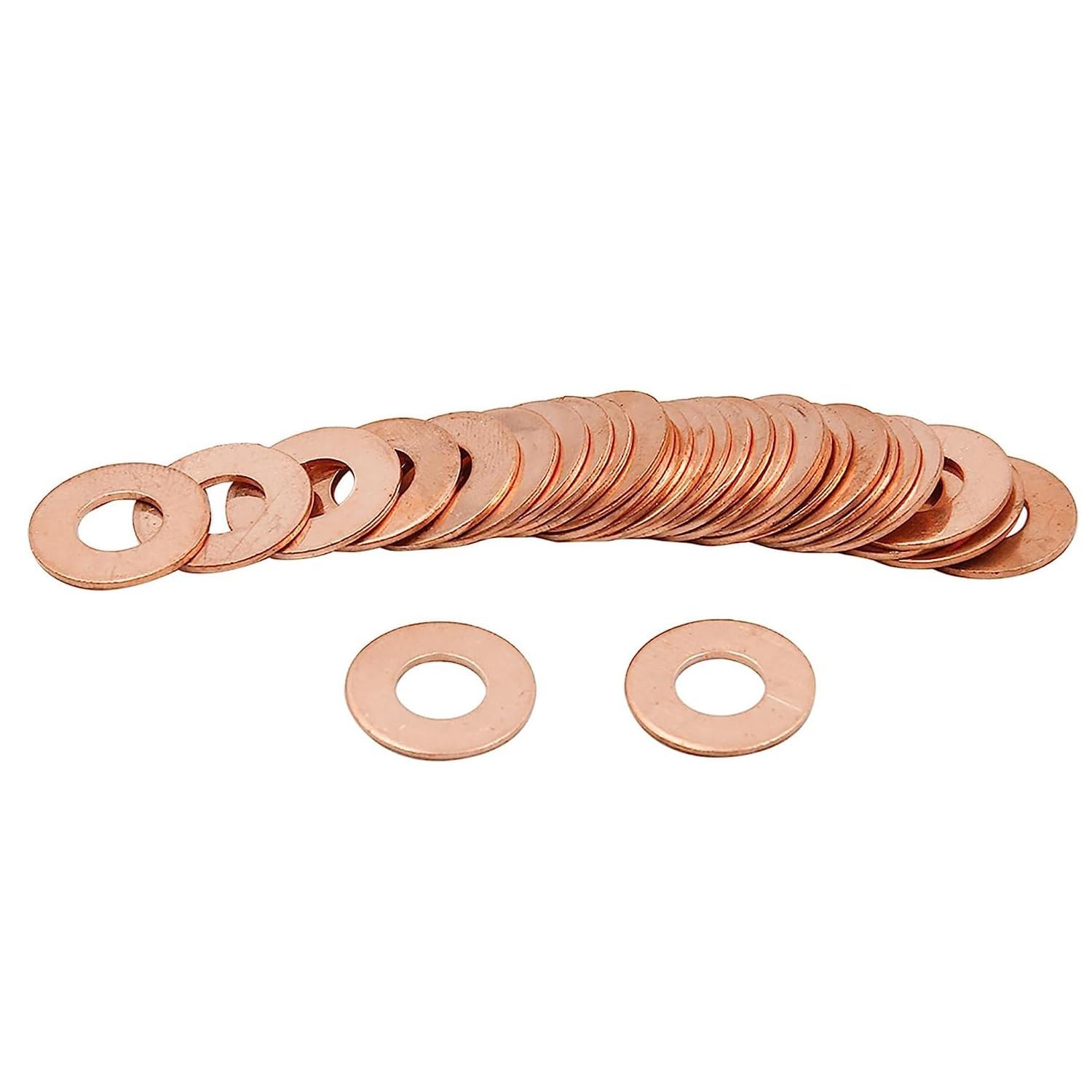 40PCS M8 Flat Washer Copper Sealing Ring, 8mm ID 12mm OD 1mm Thickness Metric Sealing Gasket — image 1