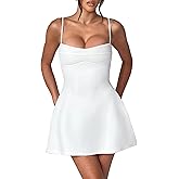 Women's Summer Solid Color Spaghetti Strap Backless A-Line Dress For Vacation P 36064086