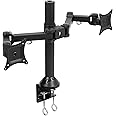 Mount-It! Dual Monitor Mount | Double Monitor Desk Stand | Fits 2 Computer Screens 19 20 21 22 23 24 27 Inches | C-Clamp and 