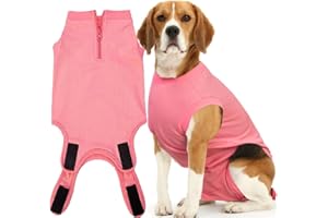 Wabdhaly Recovery Suit for Dogs,Dog Cone Alternative Zipper Surgery Suit Female Spay,Soft Dog Surgery Suit for Anti Licking,Breathable Surgical Suit for Dogs Female Spay