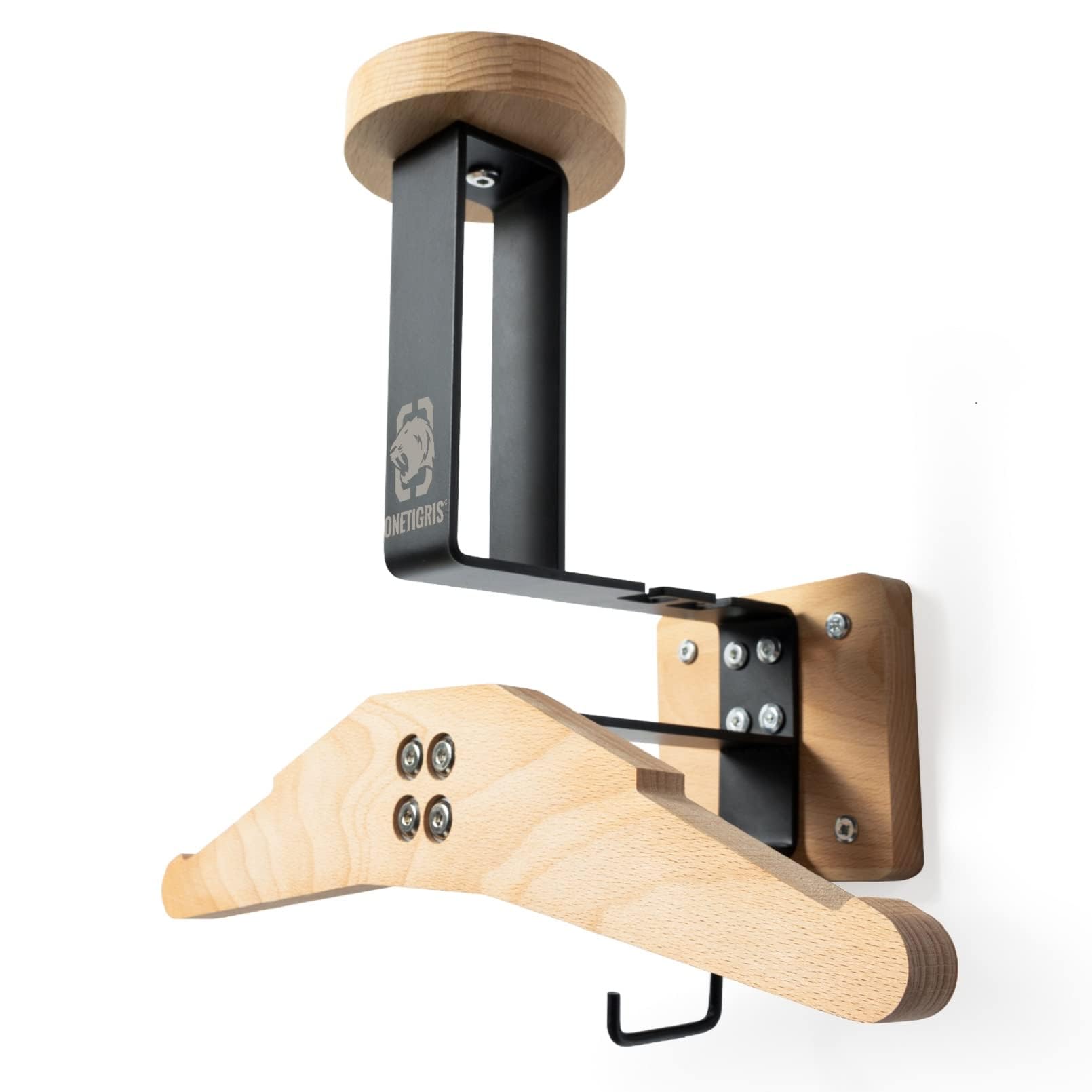 OneTigris Motorcycle Helmet Stand Wall Mount – Heavy-Duty Helmet & Jacket Hanger, Wall-Mounted Stand for Motorbike Gear & Tactical Equipment