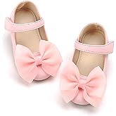 THEE BRON Girls Mary Jane Ballet Flats with Bow Toddler Dress Shoes for Party Outfits