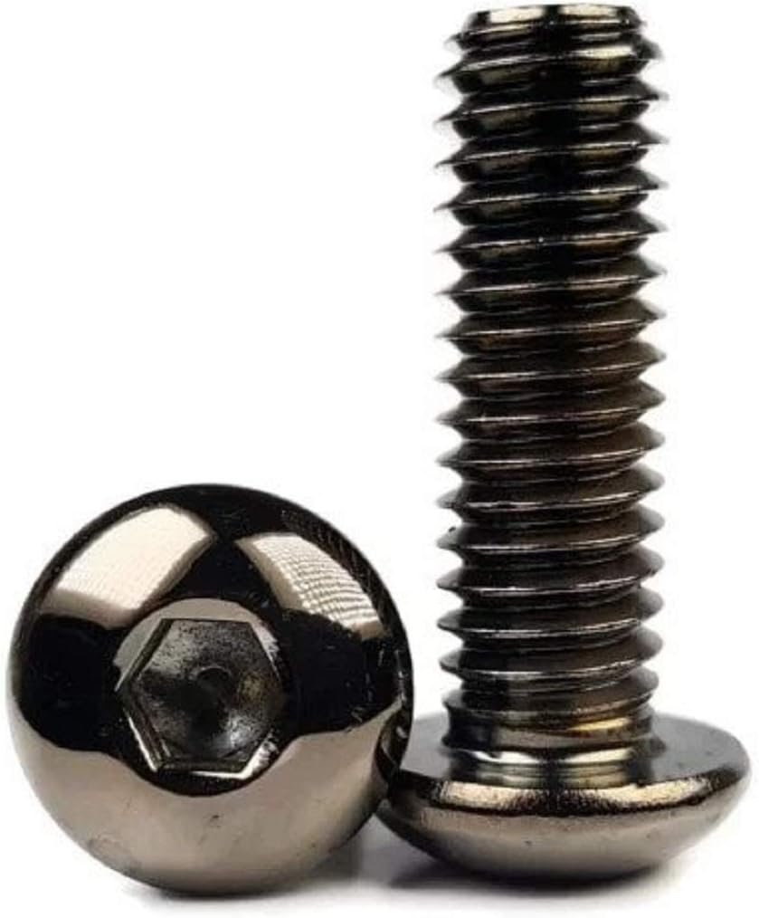Black Chrome Plated Button Head Socket Cap Screws 5/1624 x 1/2 Qty 25