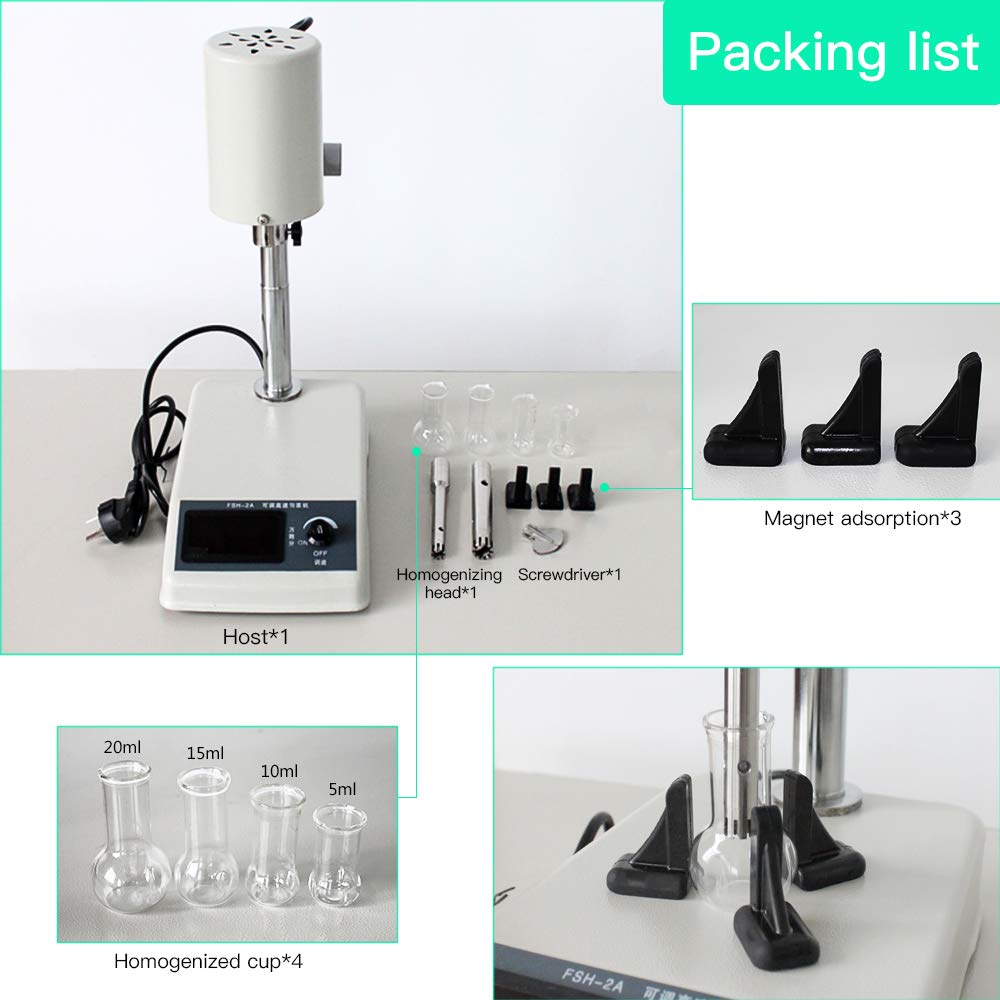 Adjustable High Speed Homogeniser 185W FSH2A Lab Disperser Emulsifier
