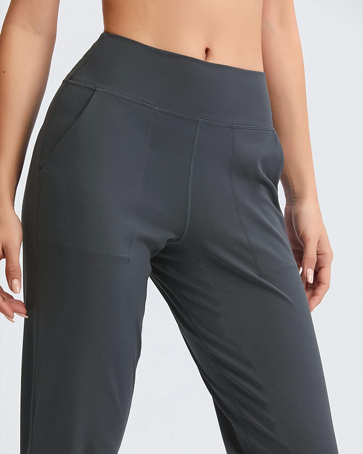 COOrun Women Joggers High Waist Sweatpants Yoga Pants with Pockets Lounge Workout Capri: Clothing