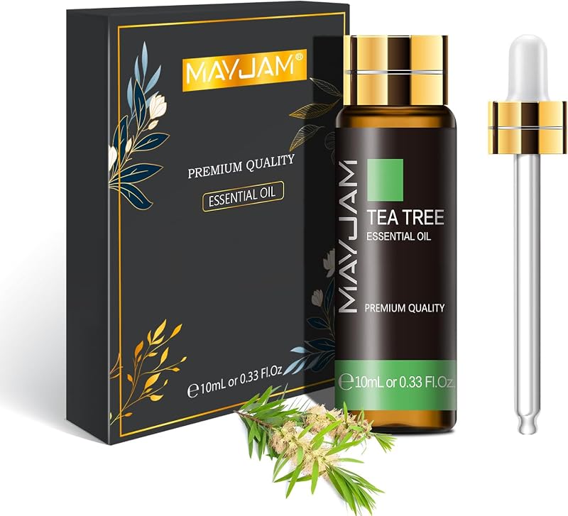 MAYJAM Tea Tree Essential Oil 10ML Pure Undiluted with Glass Dropper