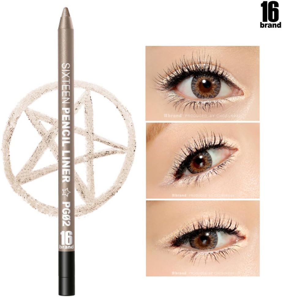 [16Brand] 16 Pencil Liner 0.5g / #PG02 Champagne Gold (No Smudging Waterproof Eyeliner)