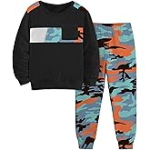 Qetobolly Boys Clothes Long Sleeve T-shirt and Camouflage Pants 2PC Fall Winter Outfits Kids Clothes Boys for 6-16 Years