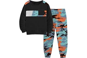 Qetobolly Boys Clothes Long Sleeve T-shirt and Camouflage Pants 2PC Fall Winter Outfits Kids Clothes Boys for 6-16 Years