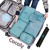 Cocoly 7pcs travel Organizers Packing Cubes Luggage Organizers Compression Pouches