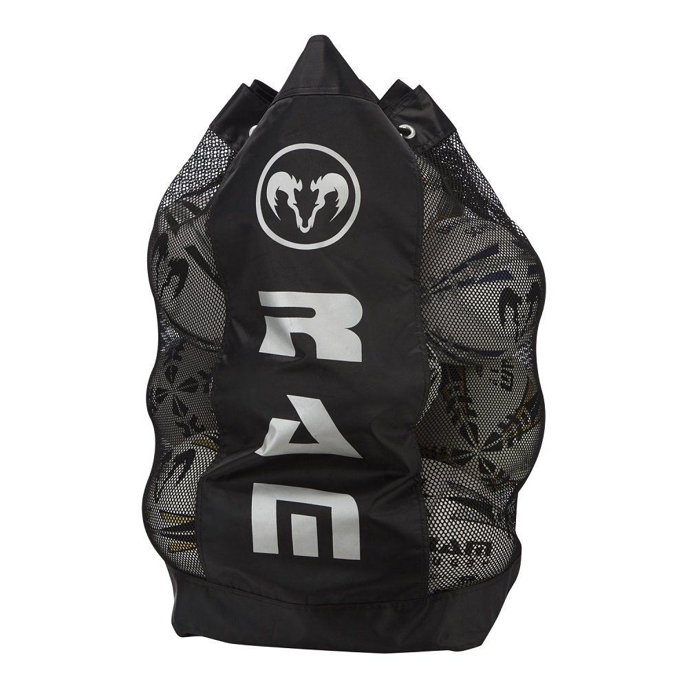 Ram Rugby Backpack Breathable Ball Bag - Black - Holds 14 Rugby Balls – Adjustable Shoulder Straps – Padded Back Support