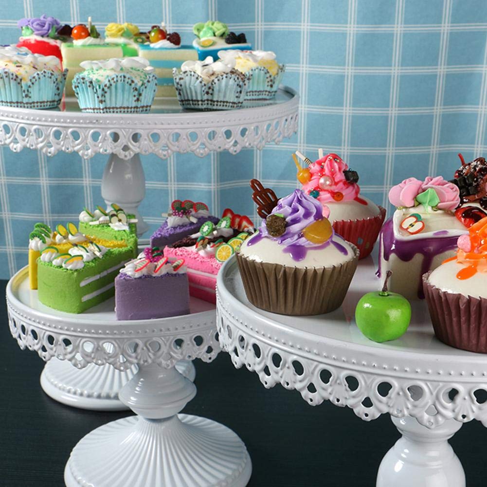 Presentoirs A Gateau Cuisine Maison Presentoir A Gateaux En Metal Assiette A Gateau Ronde Pour Mariage Fete De Naissance Blanc Celebration De Fete Danniversaire Fllyingu Porte Gateaux