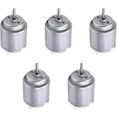 Fielect 5Pcs DC Motor 1.5-6V 5000-20000RPM Micro Motor Mini Motor Electric Motor Round Shaft for RC Boat DIY Car Toys Model D