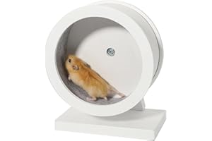 MAGOLEO 9.1 Inch Grey Hamster Wheel Wooden Silent Training Exercise Wheel Quite Running Spinner Wheel for Dwarf, Gerbil, Guinea Pig, Hedgehog, Chinchilla (Grey, Large)