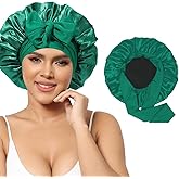 Silk Hair Bonnets for Sleeping Women Soft Satin Bonnet with Tie Adjustable Length Hair Care Unisex Adult