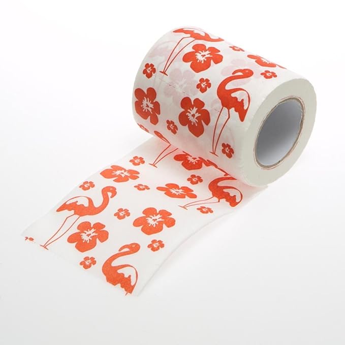 One Roll Flamingo & Hibiscus Flower 2Ply Novelty Party