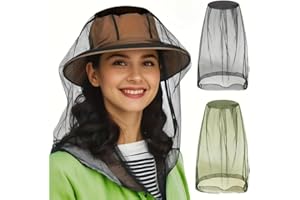 2PCS Extra Large Mosquito Head Net with Face Cover, Fine Mesh Insect Net for Fishing Hunting Camping, Breathable Bug Protecti