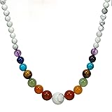 Ayriwoyi White Beaded Stone Necklace 7 Chakra