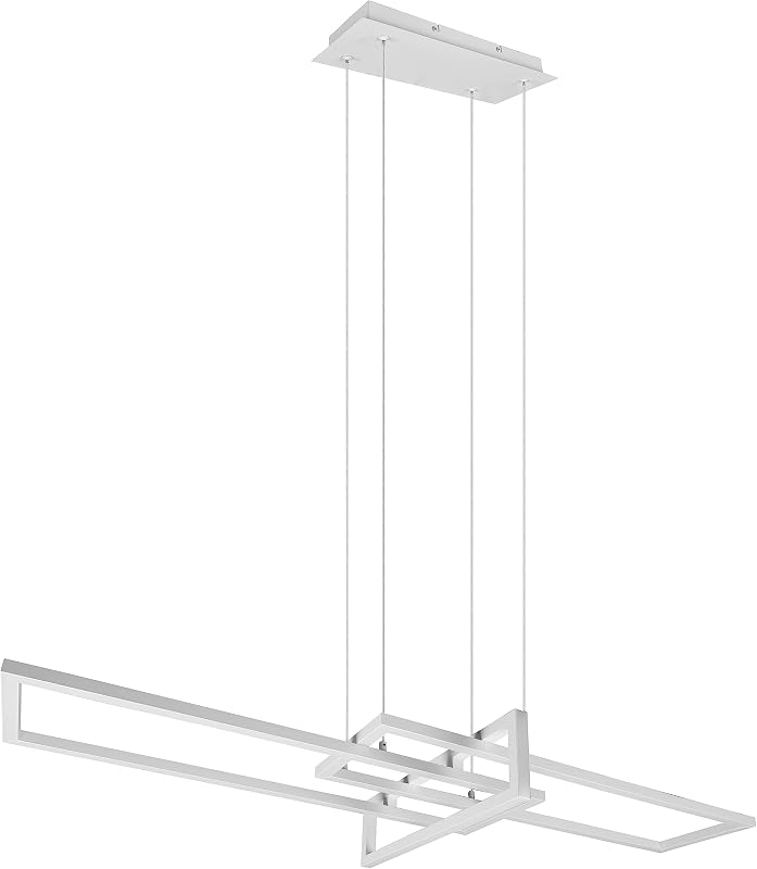 , Suspension, Salinas incl. 1 x LED,SMD,34,0 Watt,4000K,4400 Lm. Corps: Métal, blanc mat L:110,0cm, L:40,0cm, H:150,0cm Réglable avec interrupteur,IP20,4000K,Réglable en hauteur,Non variable