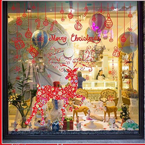Clearance Sale! Wall Stickers LEEDY Christmas Living Room Xmas Santa Claus Snowman Elk Wall Stickers Window Decor Murals, Wallpaper Home Decor for Livingroom Bedroom Kitchen Restaurant (C)