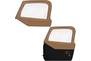SIERRA AUTO TOPS & SEATS Sierra Offroad Jeep Half Doors for 1997 to 2006 Jeep Wrangler TJ - Spice, Sailcloth Vinyl - 2 Door Skins with Plastic Clear Windows - Factory OEM Precision Fit Replacement - Upper Door Skin (Set of 2)