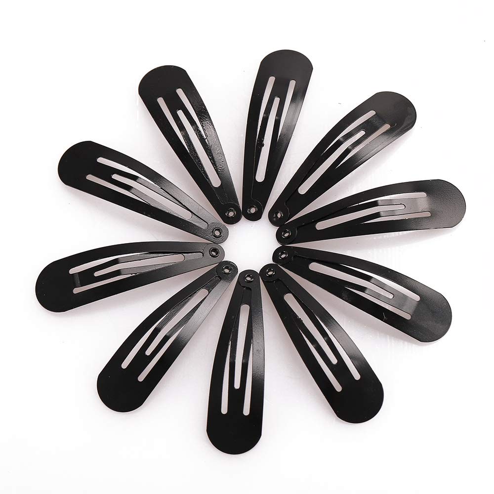 Rocutus 60pcs DIY Black Hair grips Hair Snap Clips Barrettes Head Hairpins Jewelry Kids Headwear