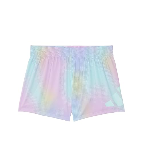 adidas Girls' Elastic Waistband Retro Woven Gym Shorts, Aqua Print