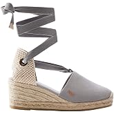 VISCATA Escala Espadrille Canvas Wedges with Sleek Ankle Laces Women's Lace Up Shoes Handmade in Spain Organic Cotton Canvas and 100% Natural Jute Midsole for All Occasions