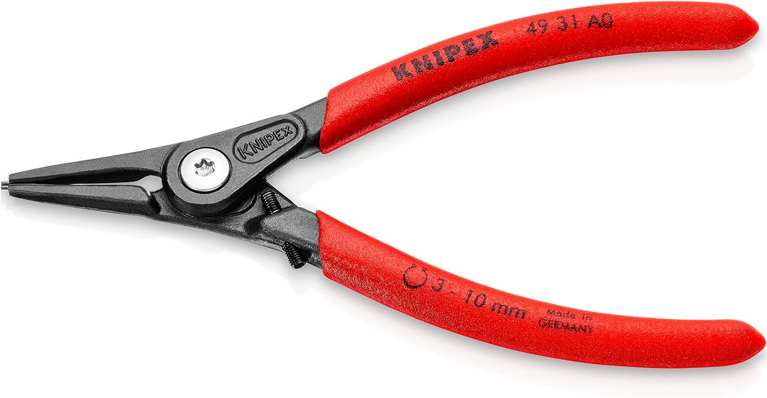 KNIPEX Precision Circlip Pliers for External Circlips on Shafts with Overexpansion Guard with Non-Slip Plastic Coating, 49 31 A0