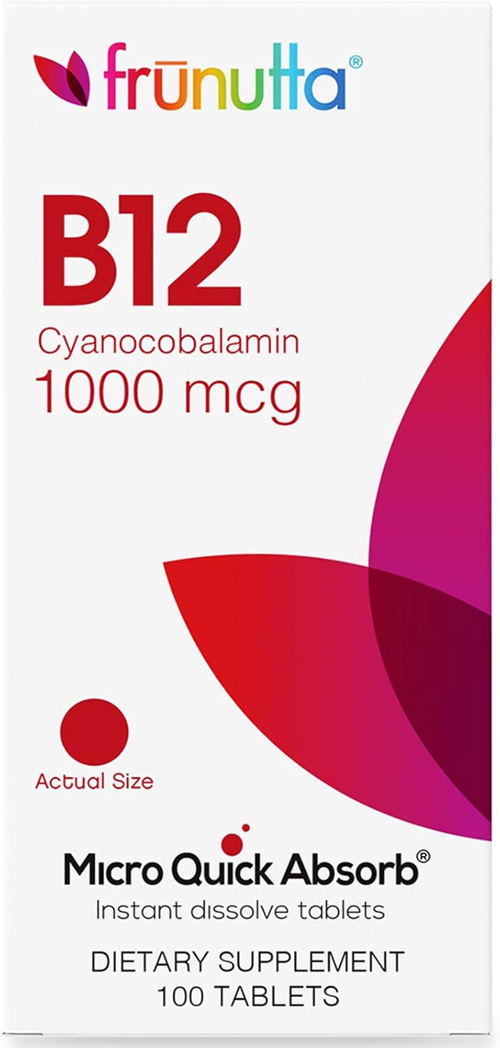 Frunutta Vitamin B12 Cyanocobalamin 1000 mcg, Under The Tongue Instant