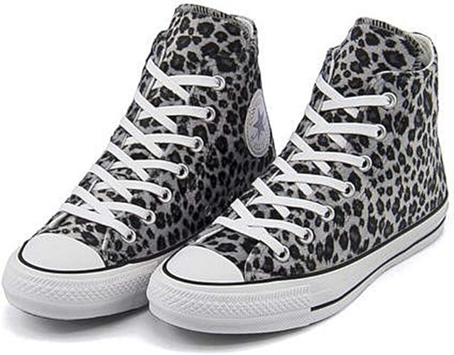 Amazon コンバース レディース ハイカット スニーカー オールスター100レパードファーhi クッション性 美脚 カジュアル ストリート ウォーキング All Star 100 Leopardfur Hi 1cl328 グレー 24 5cm Converse コンバース スニーカー