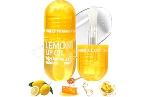 ROSARDEN Lemon Lip Oil, Moisturizing Lip Oil, Lip Plumping Oil, Deeply Nourishing Hydrating Lip Oil, Lip Sleeping Mask,Anti Lip Wrinkles Lip Care Product for Dry Lips, 7.5ML Lemon Scent