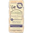 A LA MAISON Lavender Flower Bar Soap - Triple French Milled Natural Moisturizing Hand Soap Bar (4 Bars of Soap, 3.5 oz)