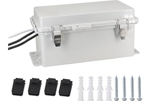 LUSUMTLY Electrical Box Outdoor Waterproof Box IP55 Junction Box Extension Cord Cover Outlet Covers,Connection Box Protect Power Strip, Timer Outlet, Grey 8.9 x 4.9 x 4.3 Inch