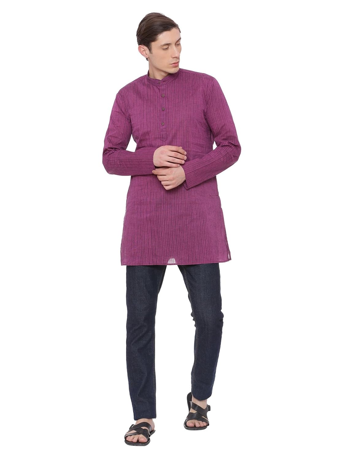 tattva purple pattern short kurta