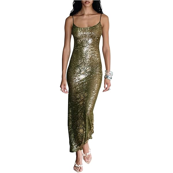 Snakeskin Print Wrap Style Maxi Dress Snake Pyth 2XS at Amazon Women's  Clothing store
