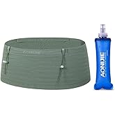AONIJIE Running Belt with 250ml Soft Flask for Women and Men Lightweight &amp; Non-slip Black Fanny Pack Fits All Size Phones Passport and More (Light Green, M)