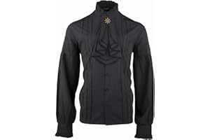 H&ZY Mens Pirate Shirt Vampire Medieval Renaissance Victorian Steampunk Gothic Ruffled Adult Halloween Costume