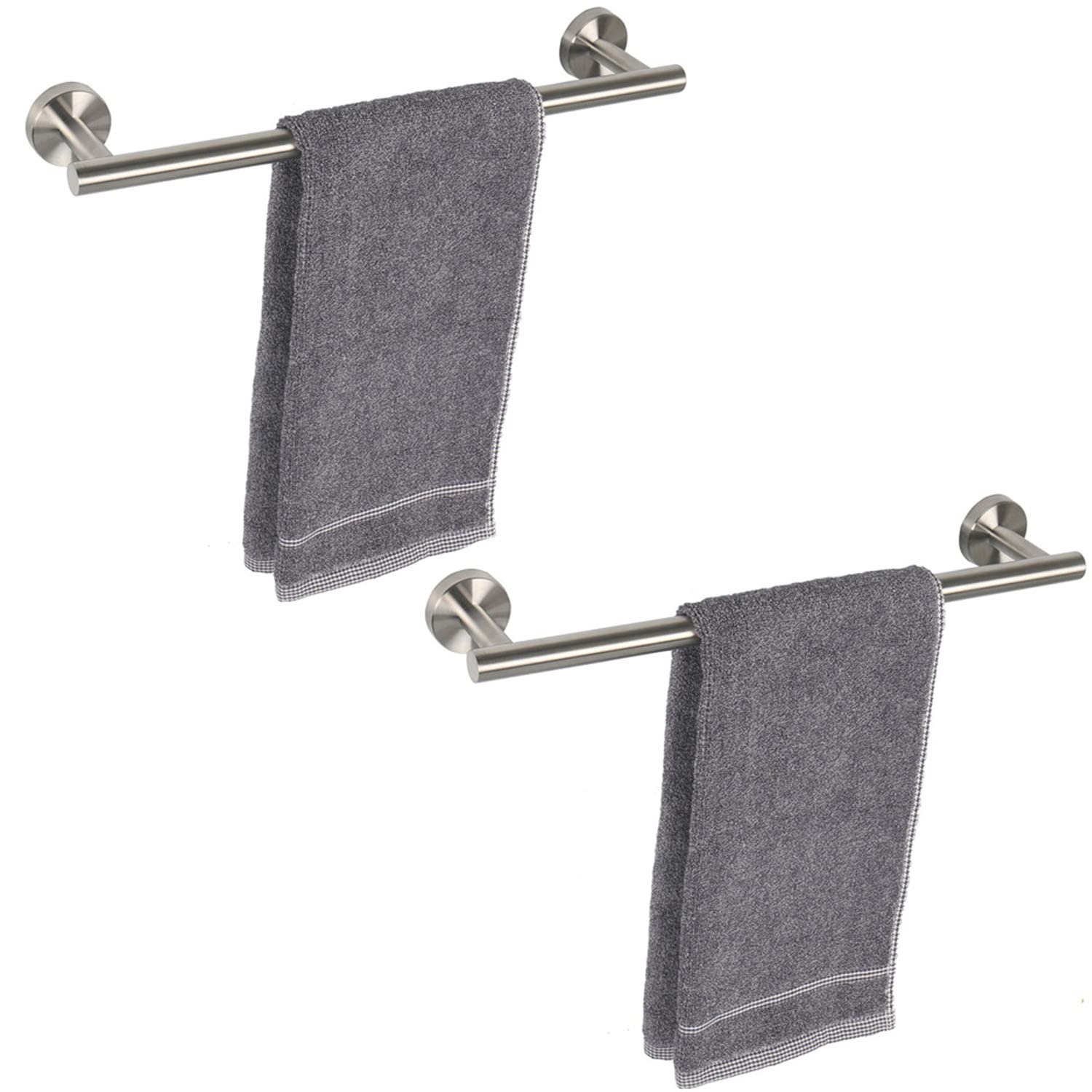 Photo 1 of TocTen Bath Towel Bar - 2 Pack Thicken SUS304 Stainless Steel Towel Rack for Bathroom, Bathroom Hardware Accessories Towel Rod Heavy Duty Wall Mounted Towel Holder (16 Inch, Brushed Nickel)